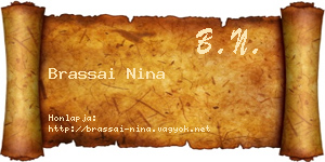 Brassai Nina névjegykártya